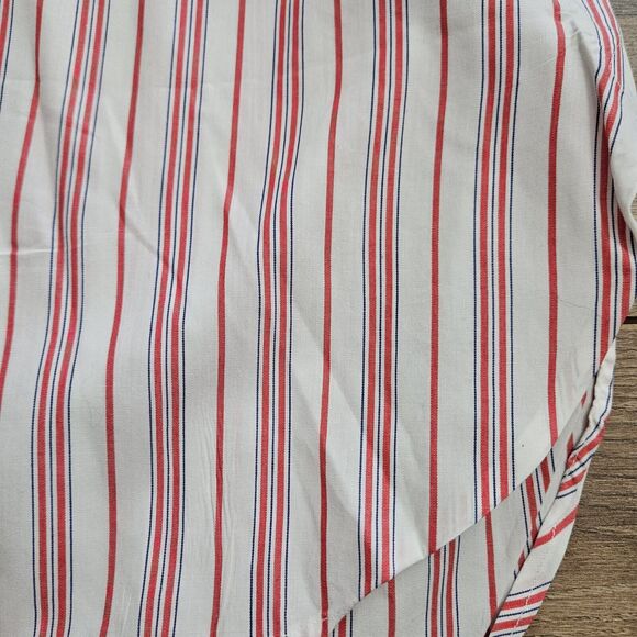 Hawes & Curtis Dress Shirt Mens 39 15.5 Pink White Striped Long Sleeve Collared - Picture 4 of 12
